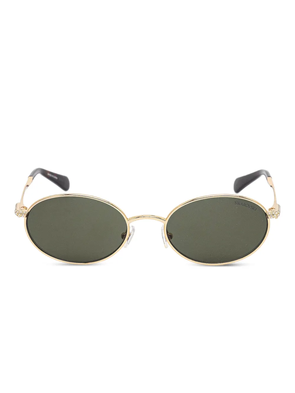 Swarovski Eyewear オーバルフレーム サングラス - ゴールドトーン Swarovski Eyewear オーバルフレーム サングラス - ゴールドトーン