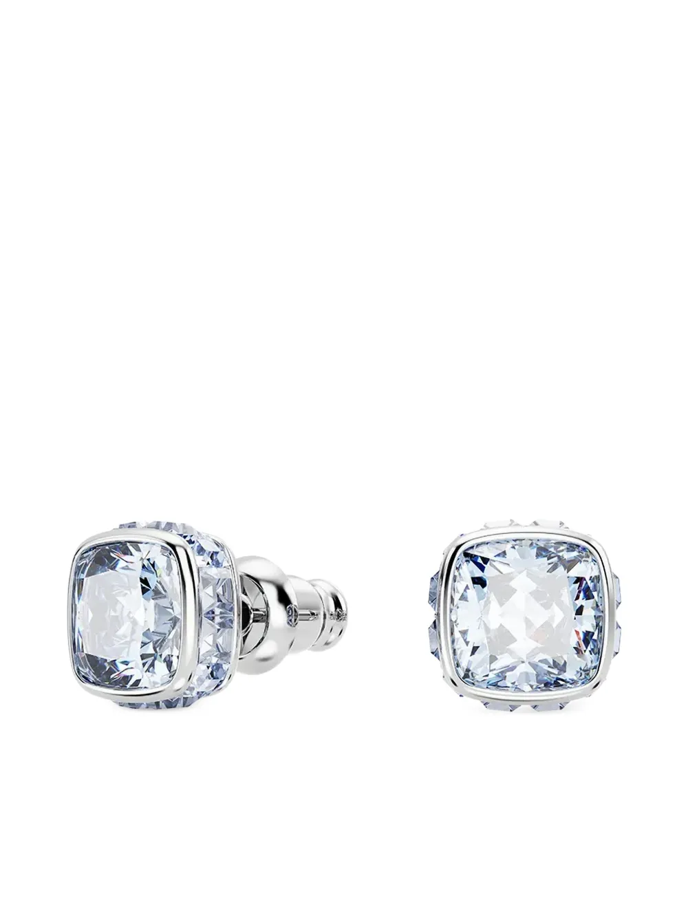 Swarovski Kussen geslepen oorbellen met kristallen - Zilver