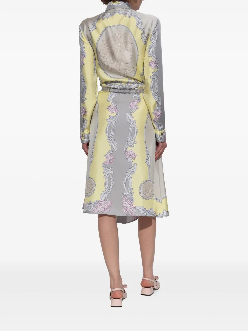 Versace Zijden jurk Geel
