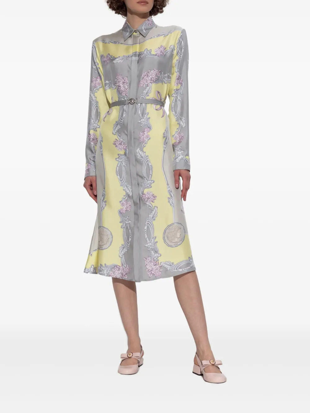 Versace Zijden jurk Geel