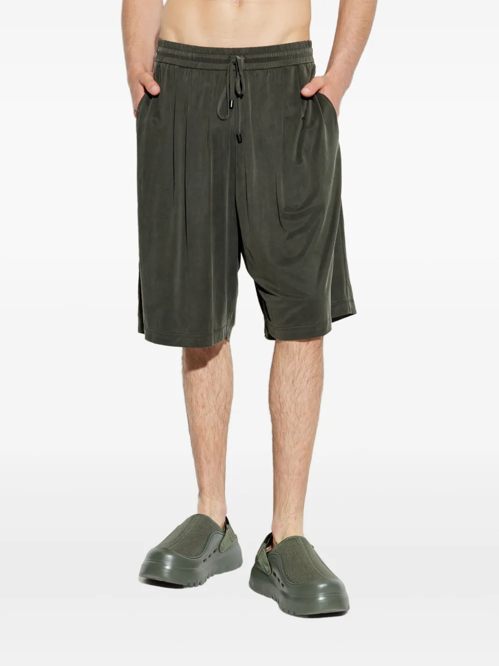 Giorgio Armani Geplooide bermuda shorts Groen