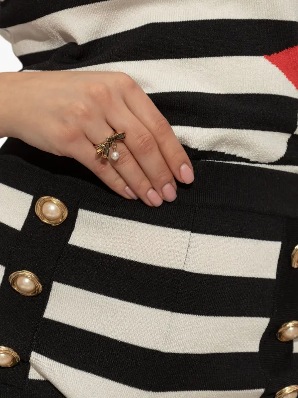 ★JIMMY CHOO★Ribbon Ring★Gold l Ribbon Pearl Ring Jimmy Choo Ribbon Ring | Gold | FARFETCH AE