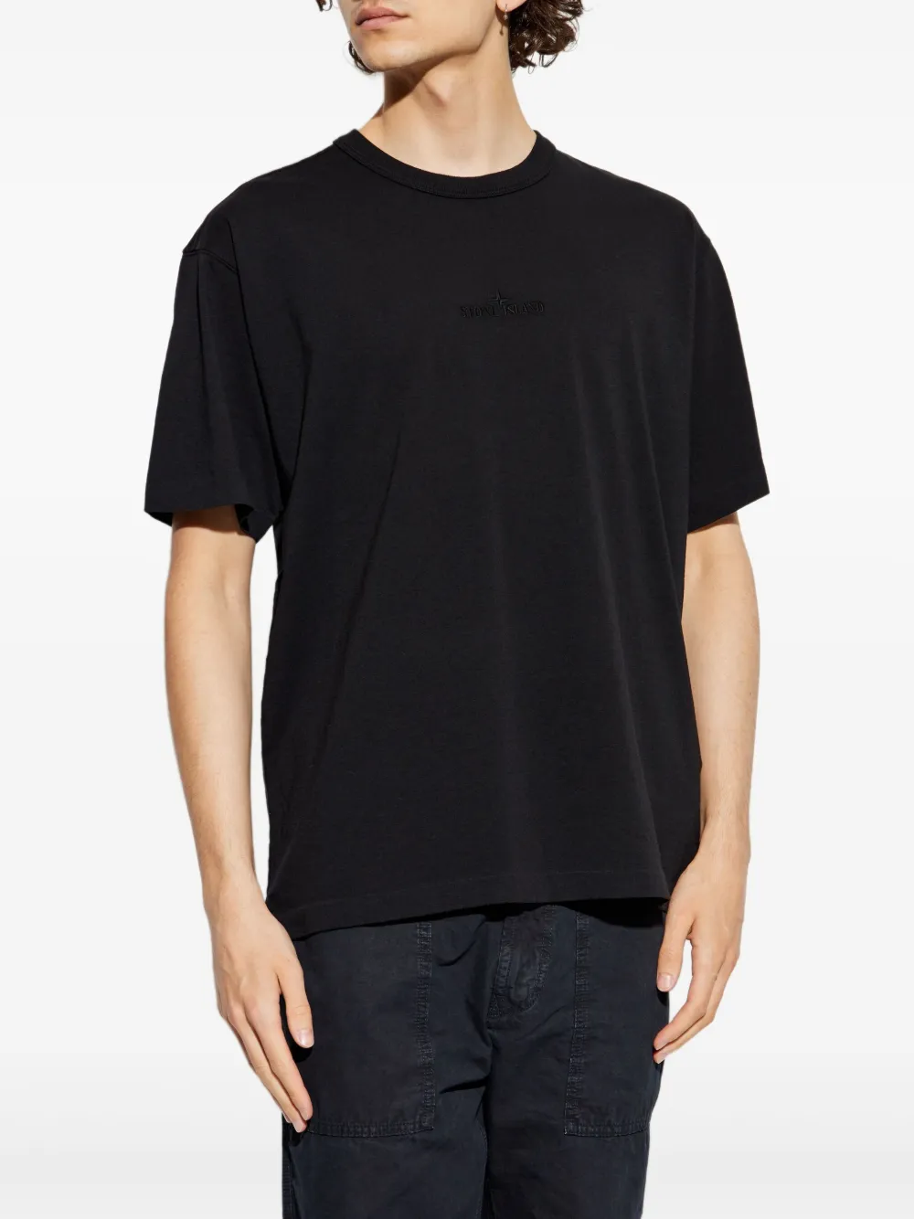 Stone Island Katoenen T-shirt Zwart