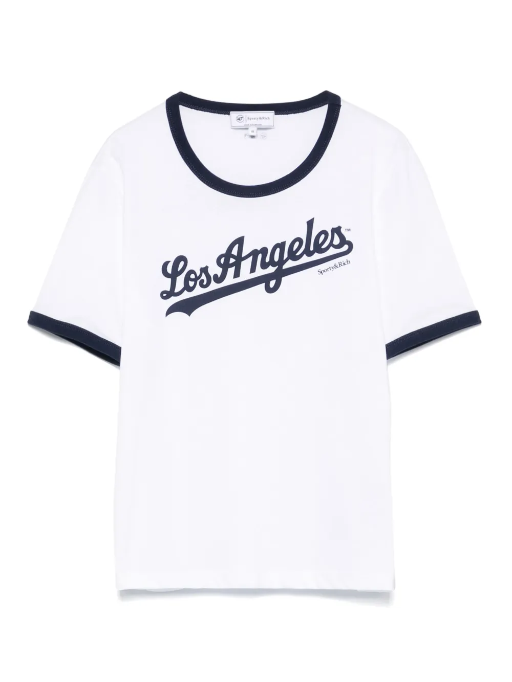 Sporty & Rich Dodgers Ringer T-shirt Wit