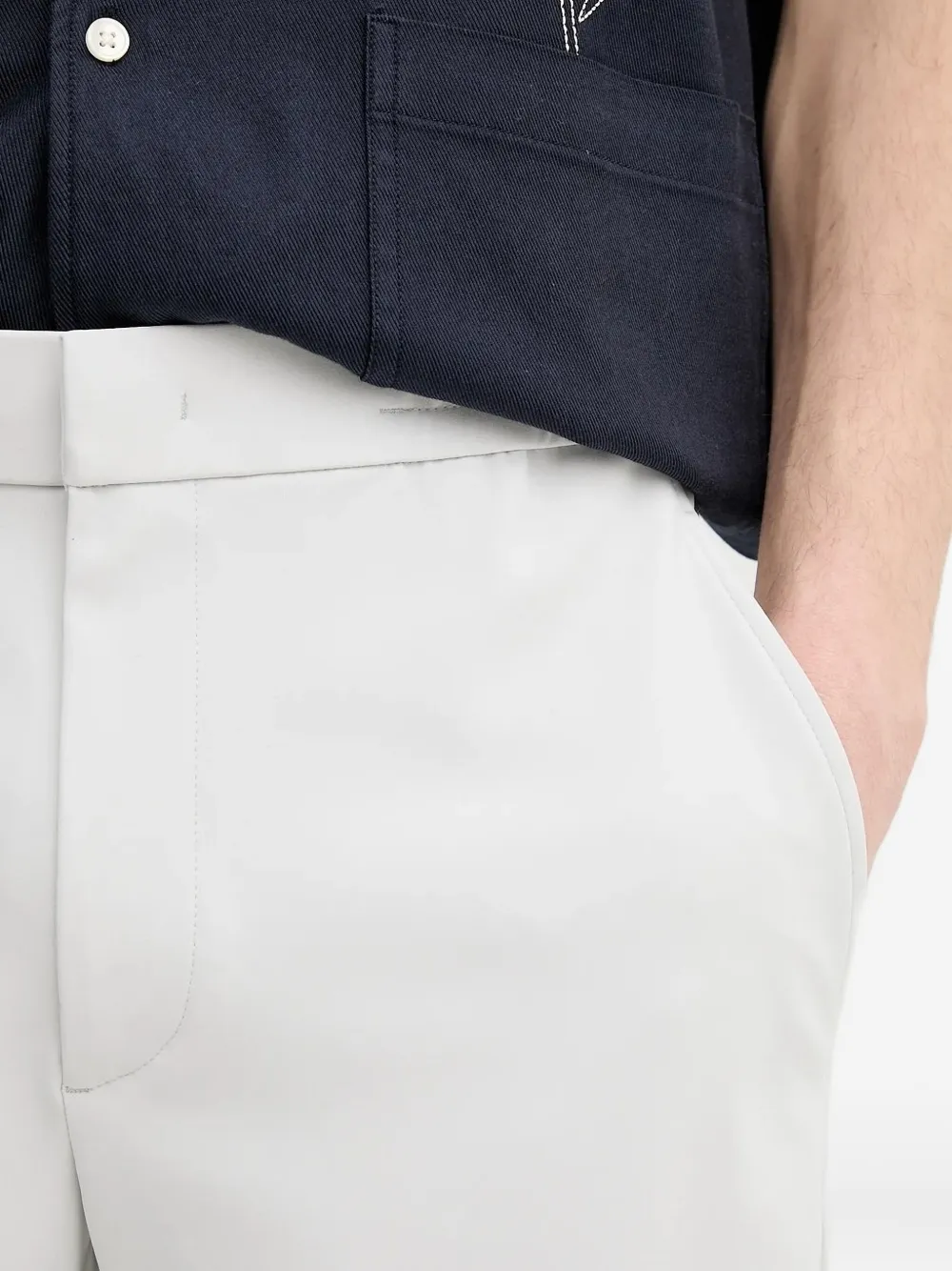 Theory Elastic-waistband Shorts In Gray