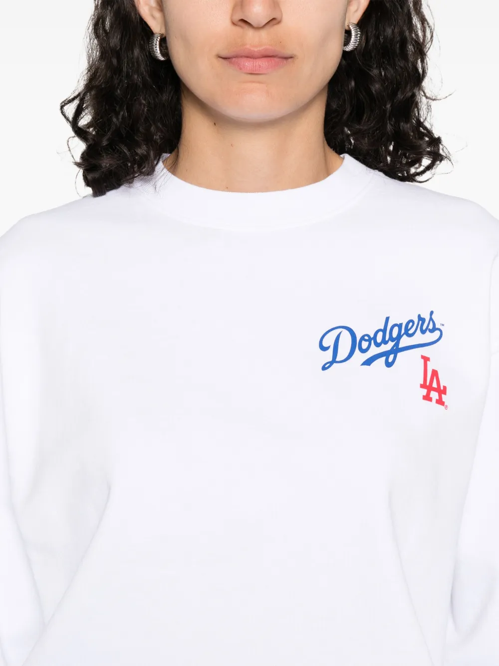 Sporty & Rich Dodgers Serif sweater Wit