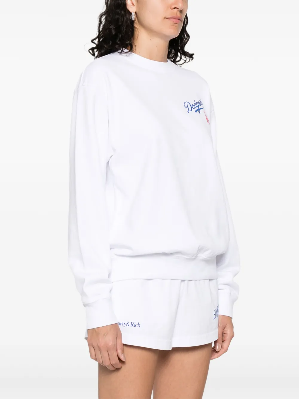 Sporty & Rich Dodgers Serif sweater Wit