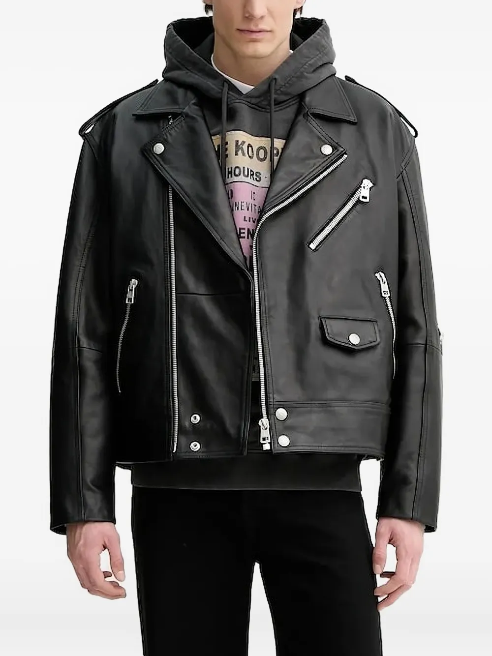 The Kooples graphic-print hoodie | Black | Image 1