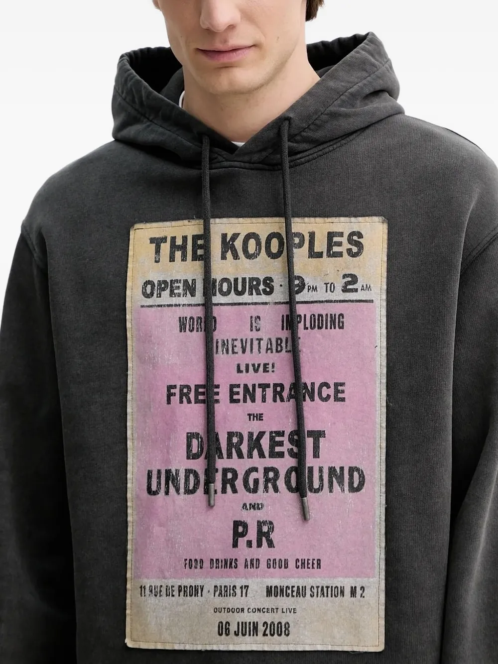 The Kooples Graphic-print Hoodie In Black