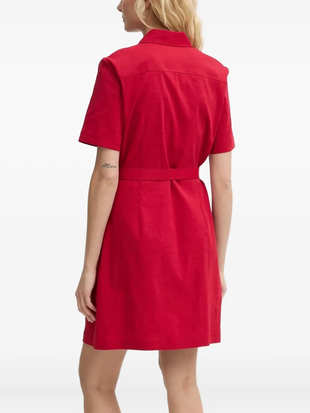 Theory belted shirt mini dress Rood
