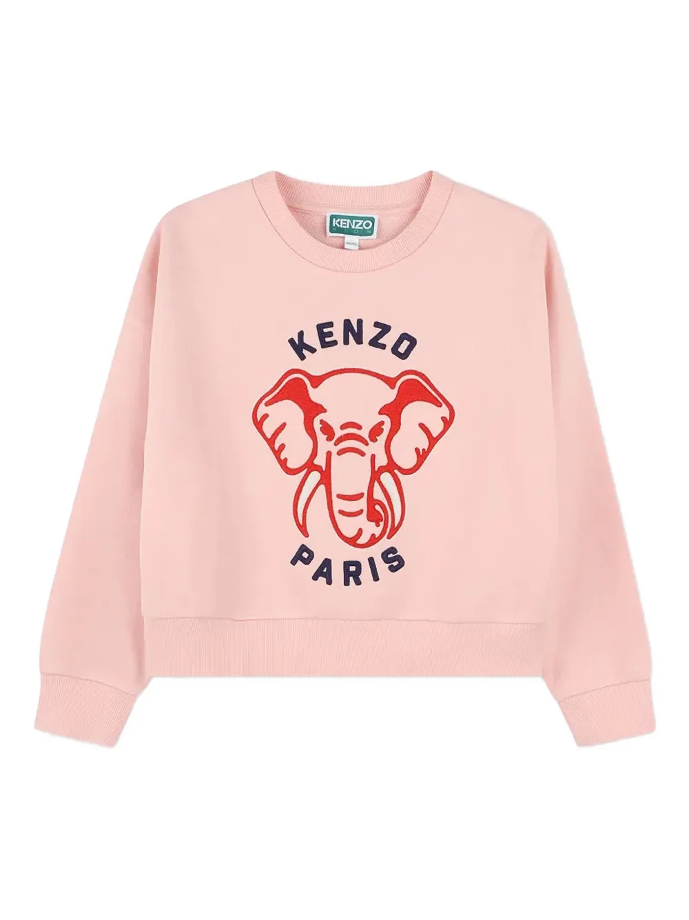Kenzo Kids سويت شيرت مطرز بشعار الماركة | وردي | Image 1