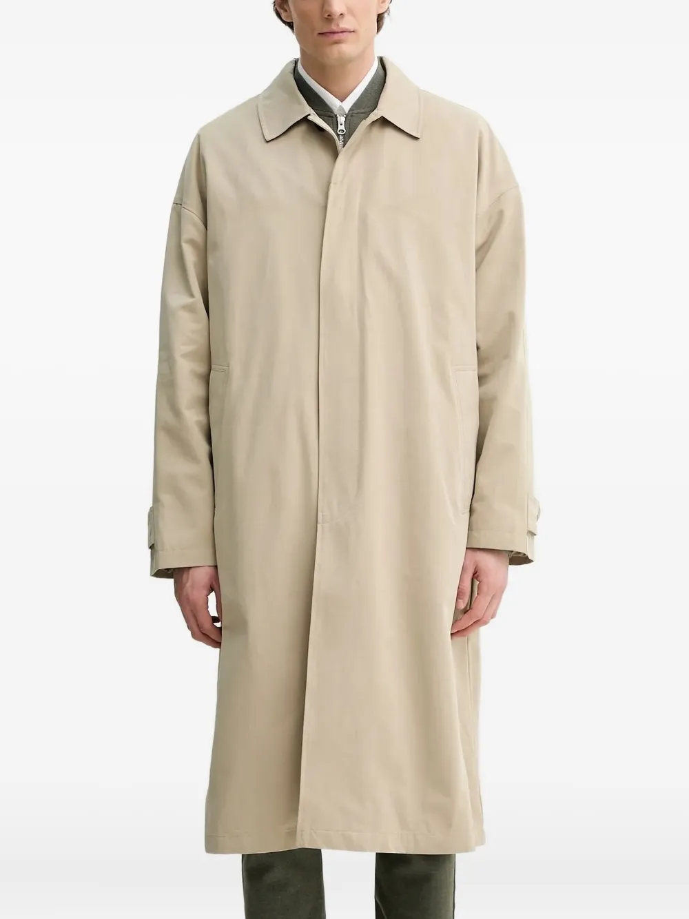 Les Deux Corduroy-collar Buttoned Coat In Neutral