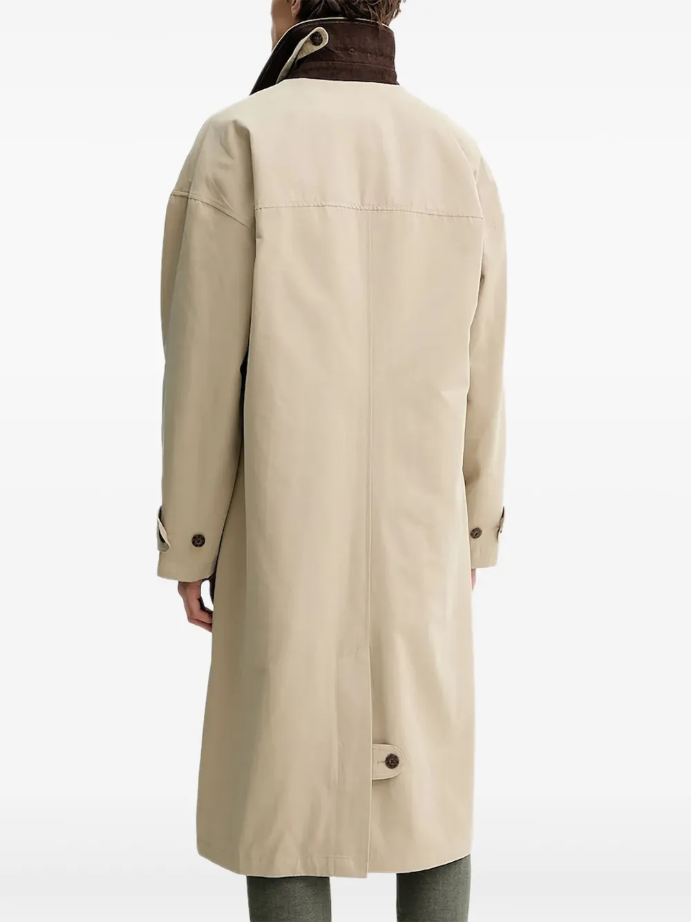 Les Deux Jas met ribfluwelen kraag en knopen Beige