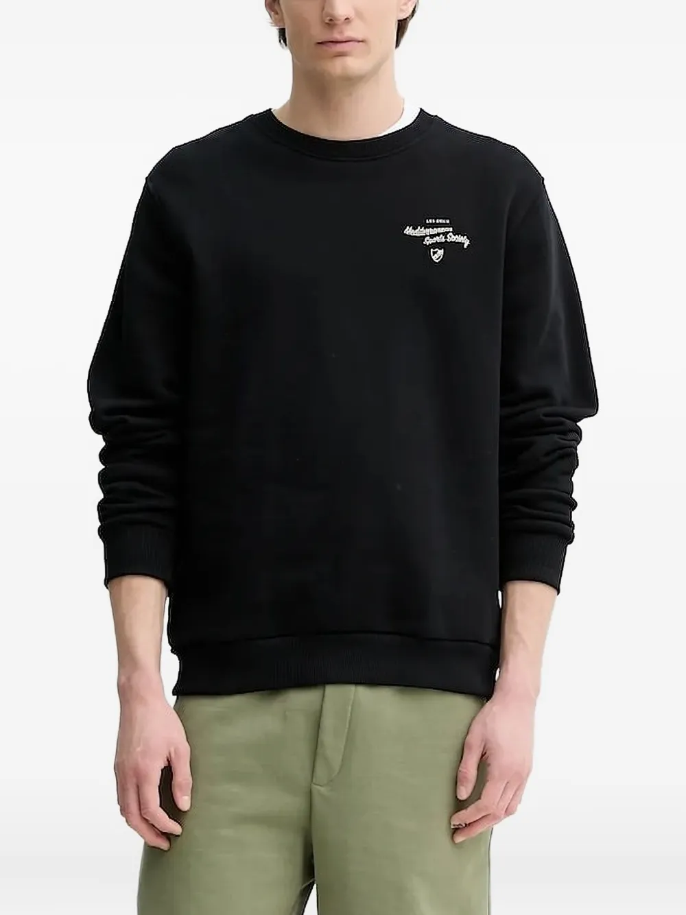 Les Deux graphic-print crew-neck sweatshirt Zwart