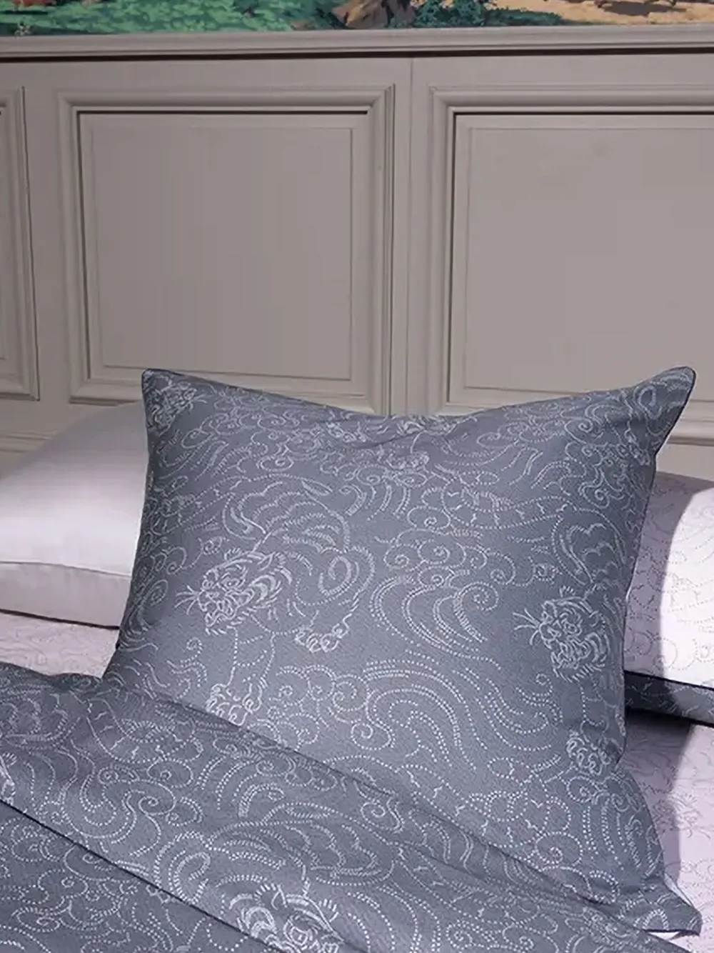  Kenzo Tiger-print Duvet Set - Grey 