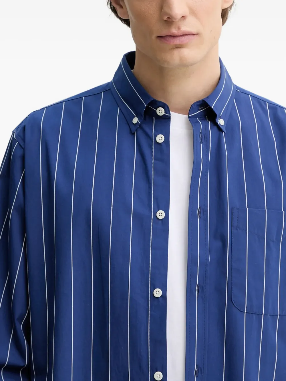 Les Deux Kent Oxford-hemd Mit Nadelstreifen In Blue