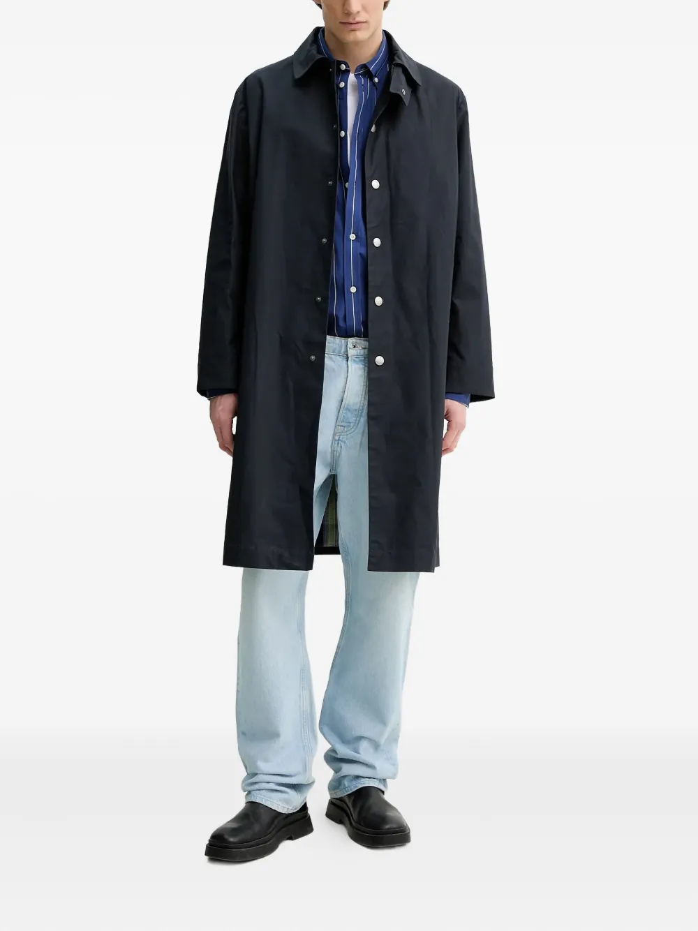 Les Deux Kent Oxford overhemd met krijtstreep - Blauw