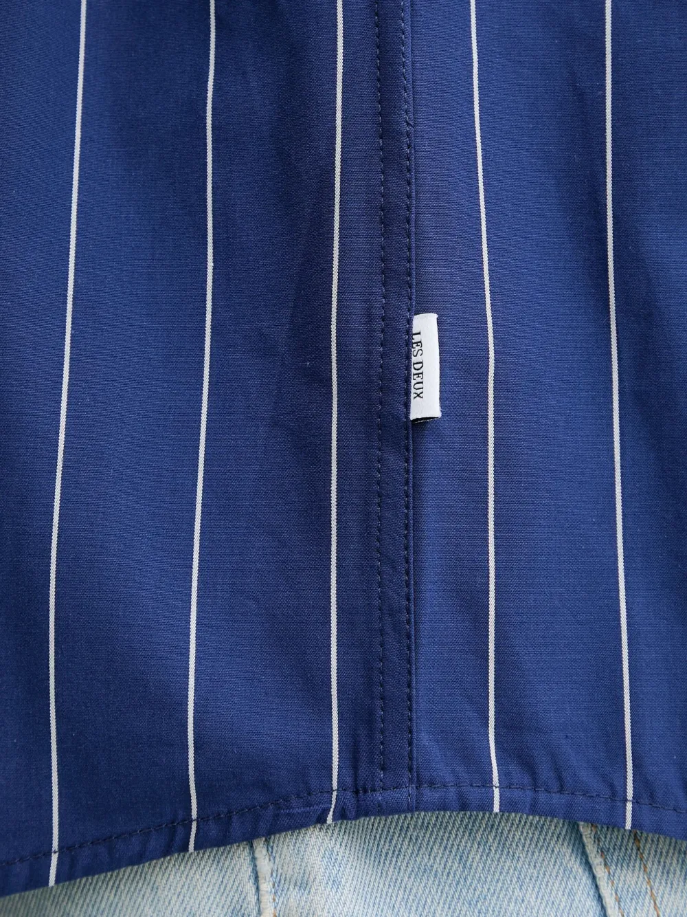 Les Deux Kent Oxford overhemd met krijtstreep Blauw