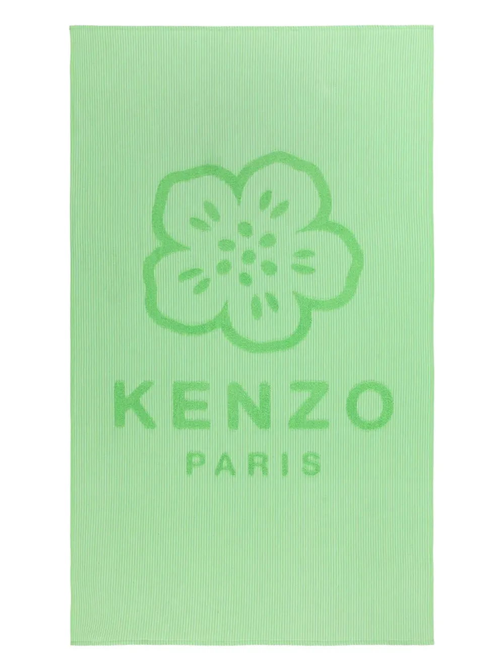 Kenzo flower-logo striped towel | Green | Image 1