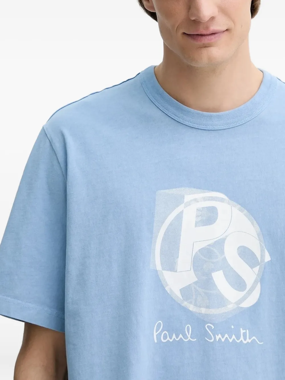 PS Paul Smith logo-print T-shirt Blauw