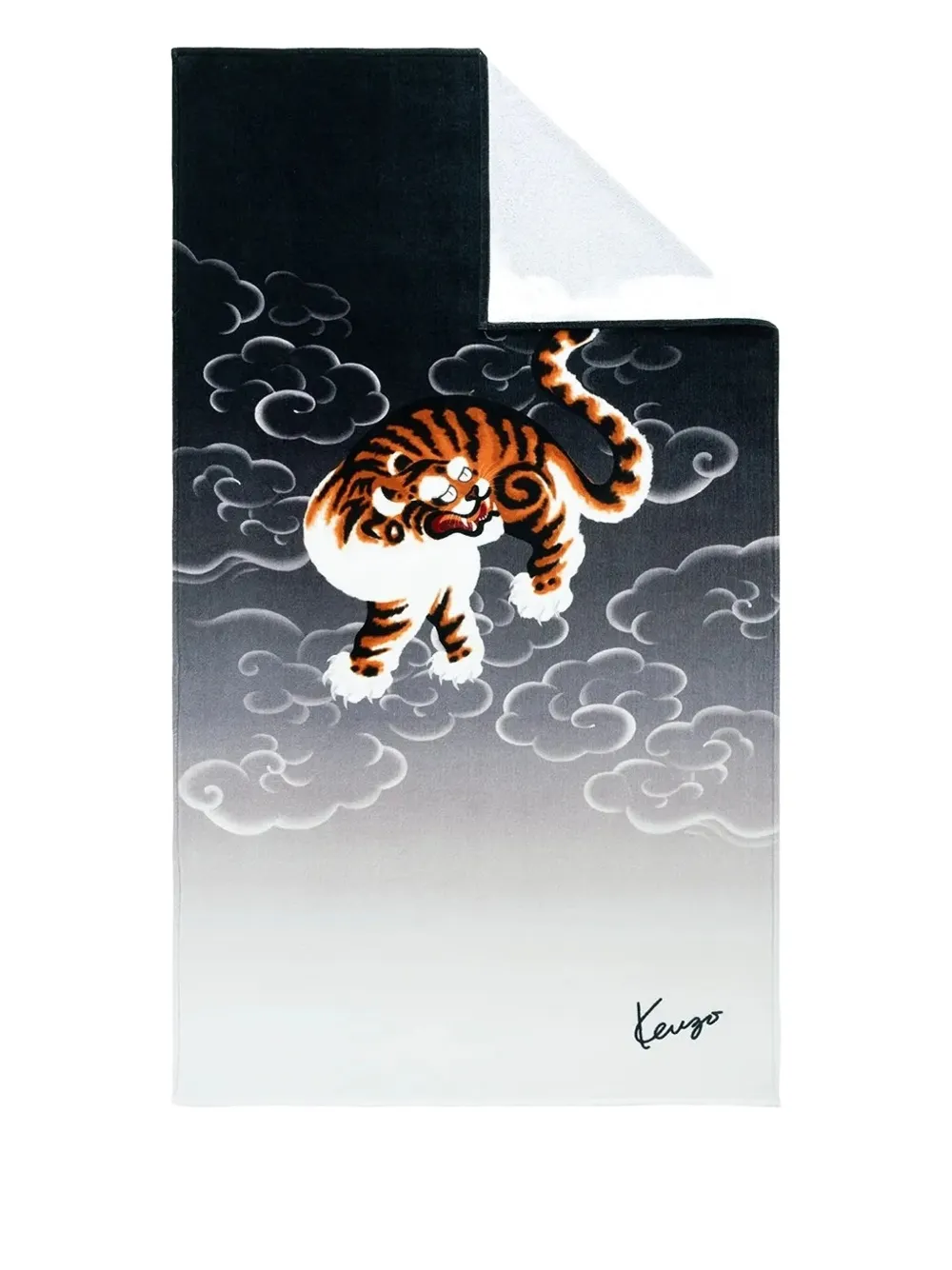 Kenzo logo cloud beach towel Zwart