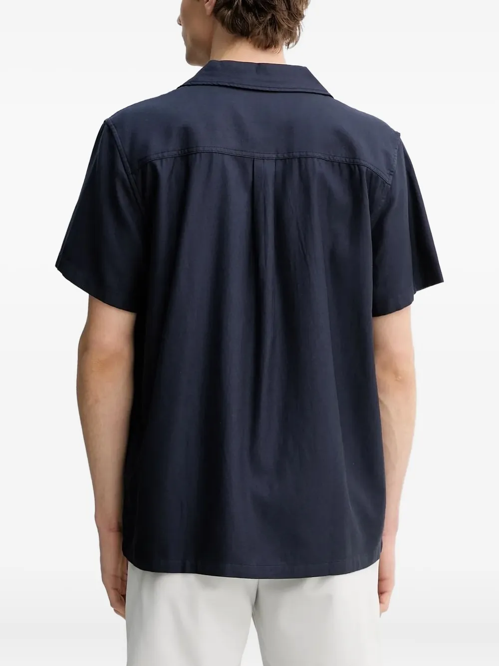 Les Deux Overhemd met geborduurde bloemen - Blauw