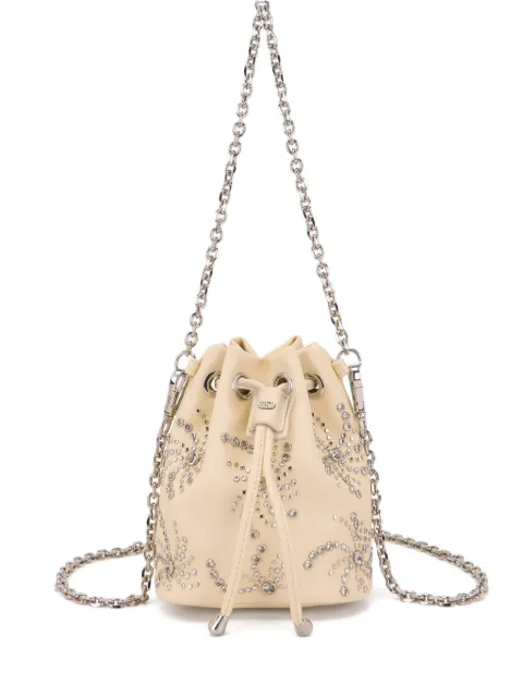 La Carrie mini crystal-embellished bucket bag