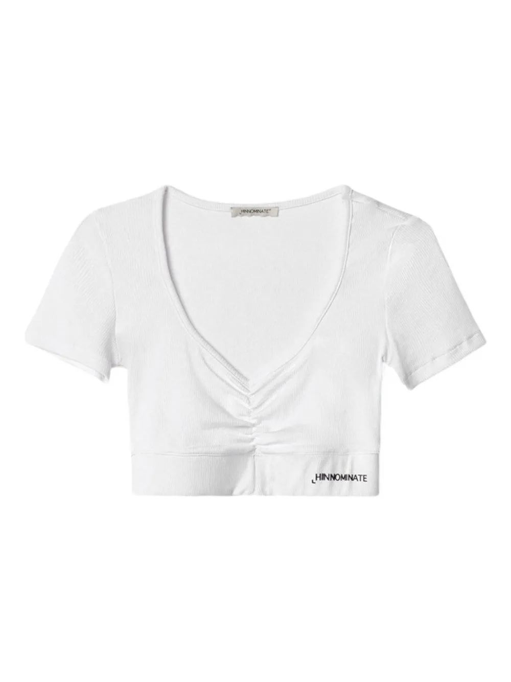 HINNOMINATE ribbed V-neck T-shirt | White | Image 1