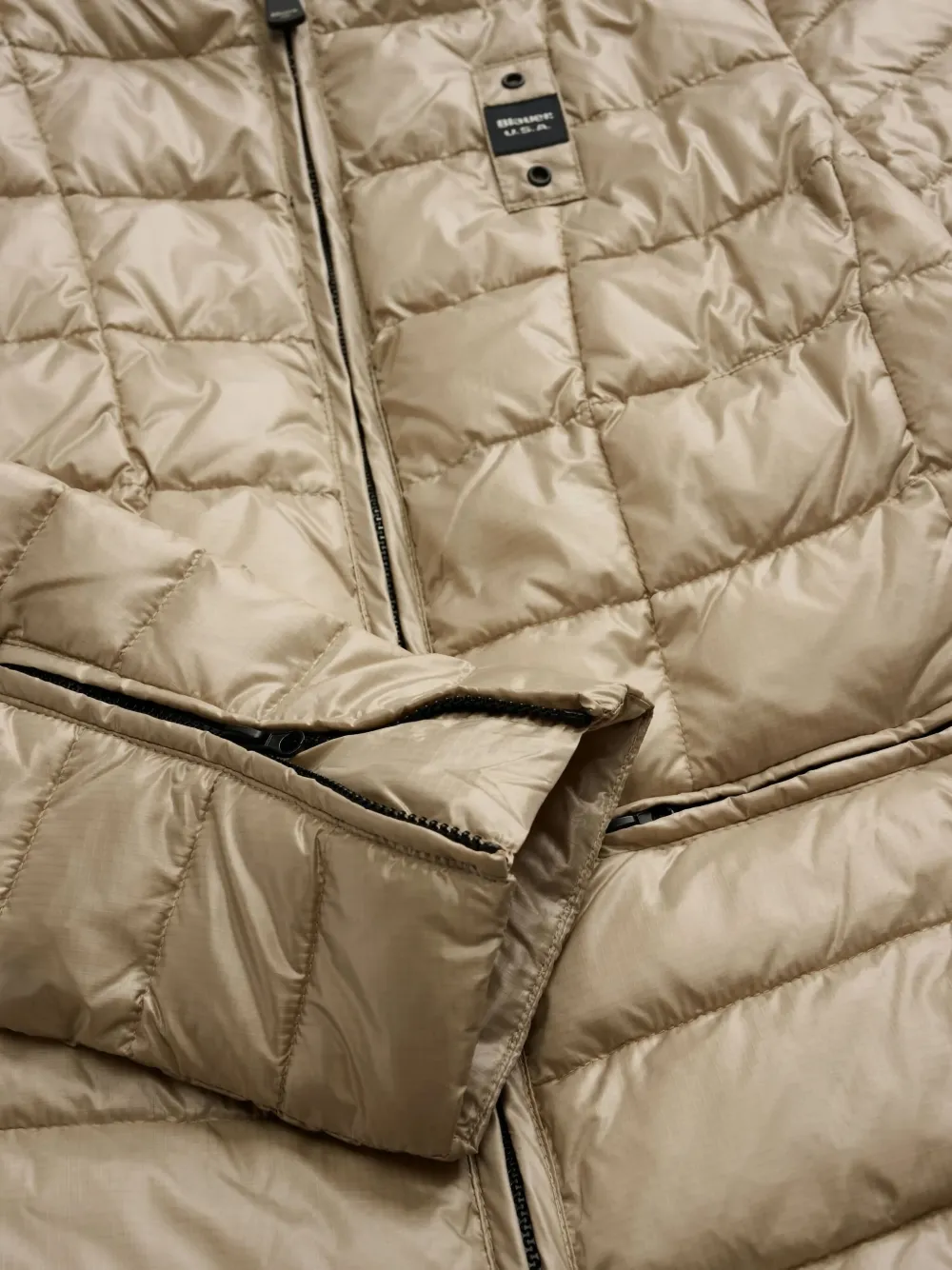 Blauer Oriole Zip-up Puffer Jacket In Neutral