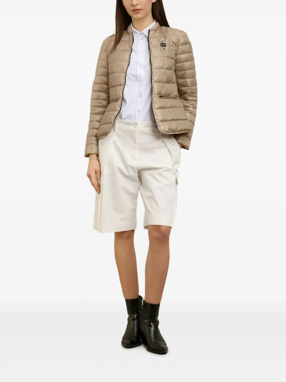 Blauer Oriole Zip-up Puffer Jacket In Neutral