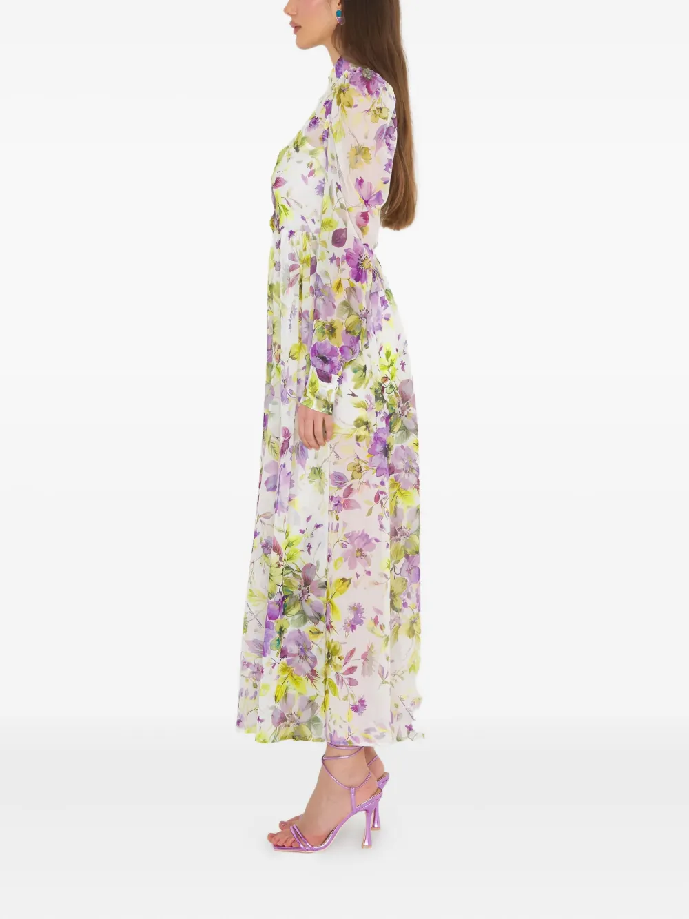 Sound Of Silence Floral Maxi Dress In White