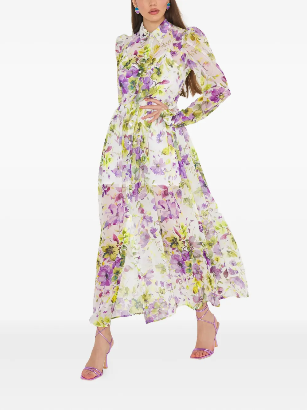 Sound Of Silence floral maxi dress - Wit