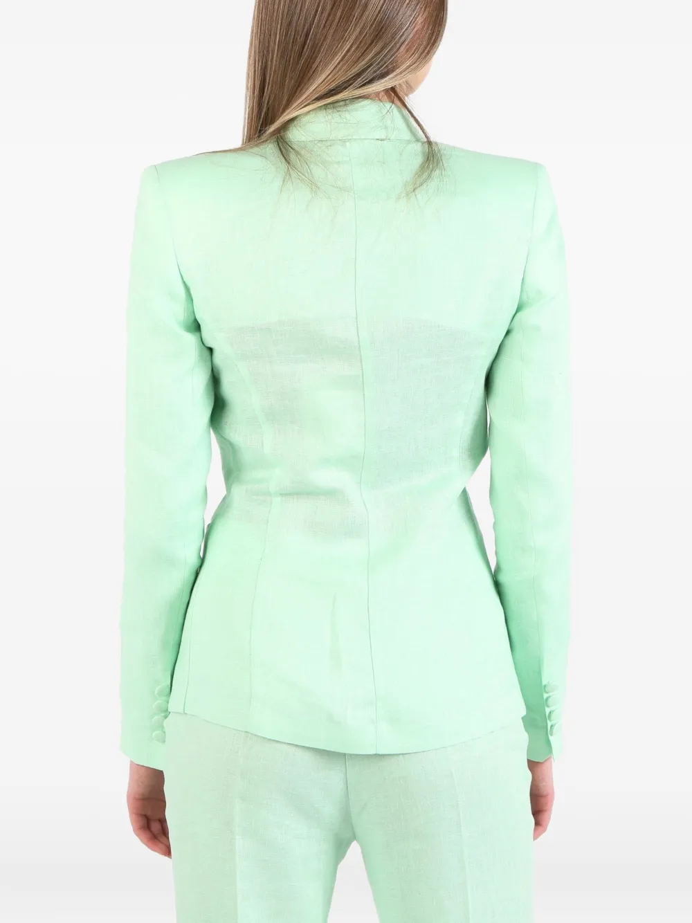 Sound Of Silence Structured Double-breasted Jacket In Green