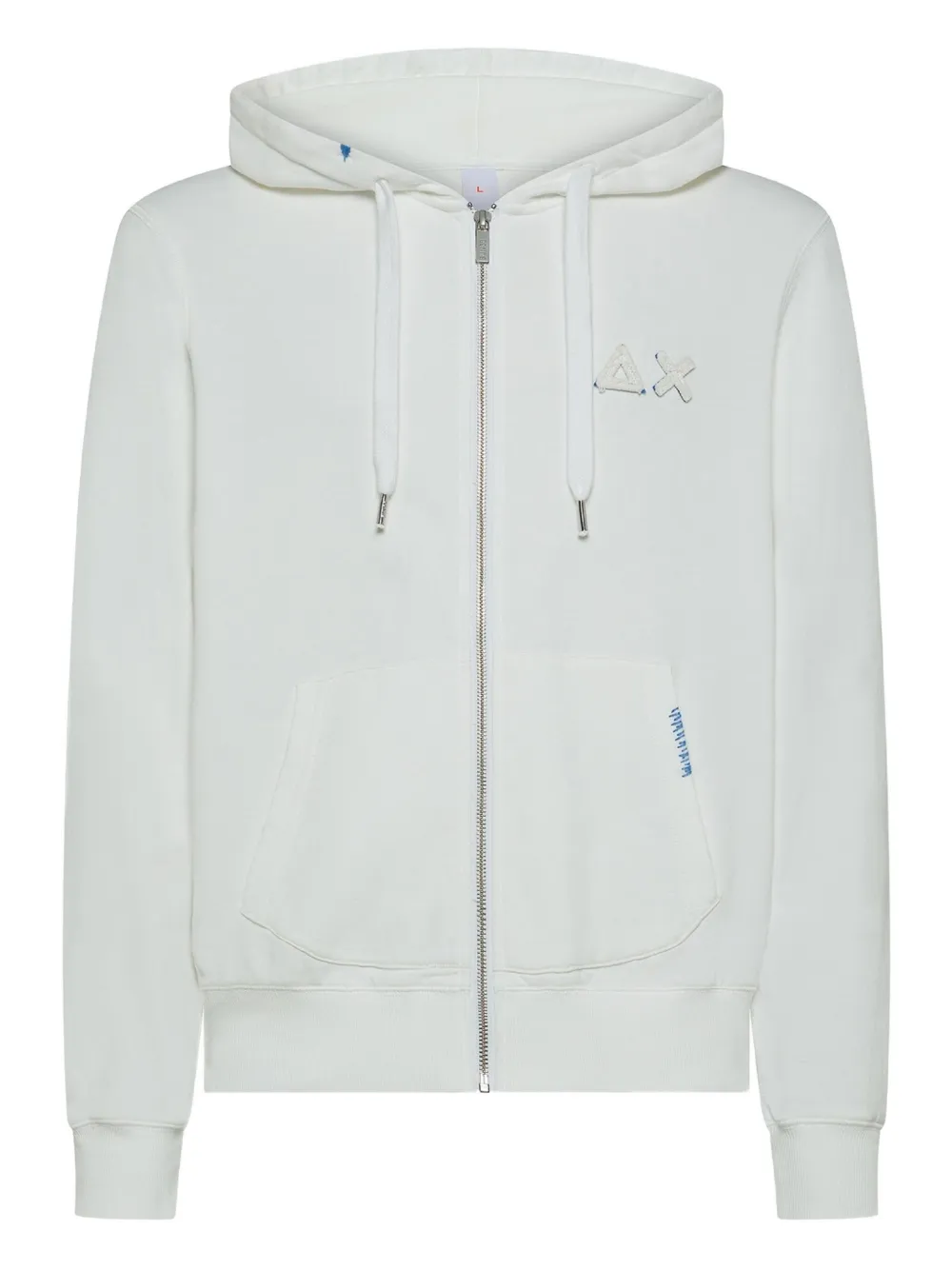 Sun 68 Embroidered Zip-up Hoodie In Green