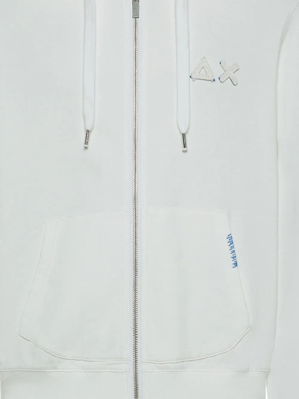 Sun 68 Embroidered Zip-up Hoodie In Green