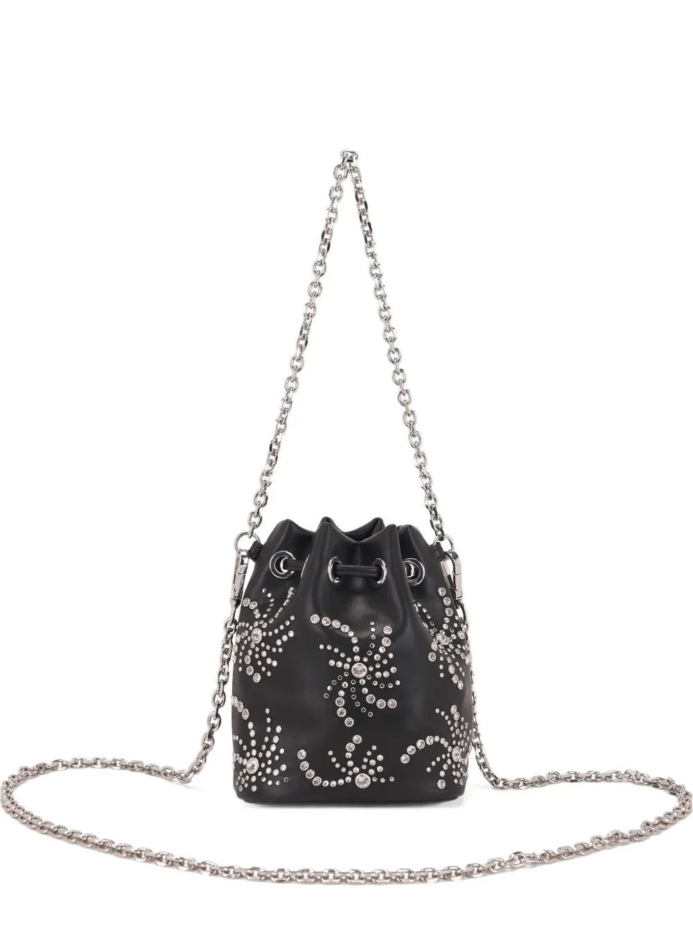 La Carrie mini crystal-embellished bucket bag | Black | Image 1
