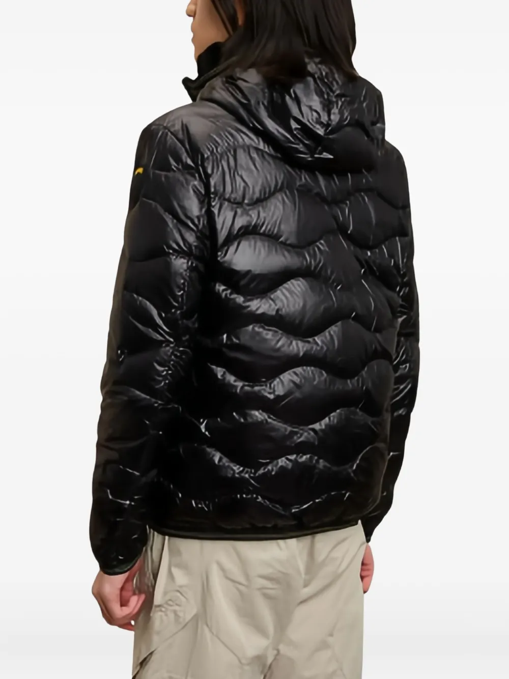 Blauer Gewatteerd jack met patroon Zwart