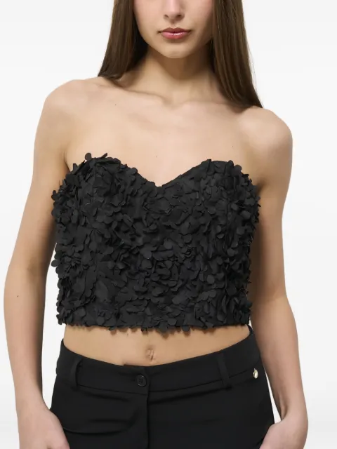 Sound Of Silence flower-embellishment strapless top