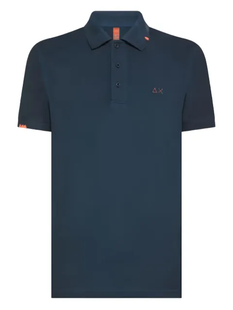 Sun68 contrast-collar polo shirt