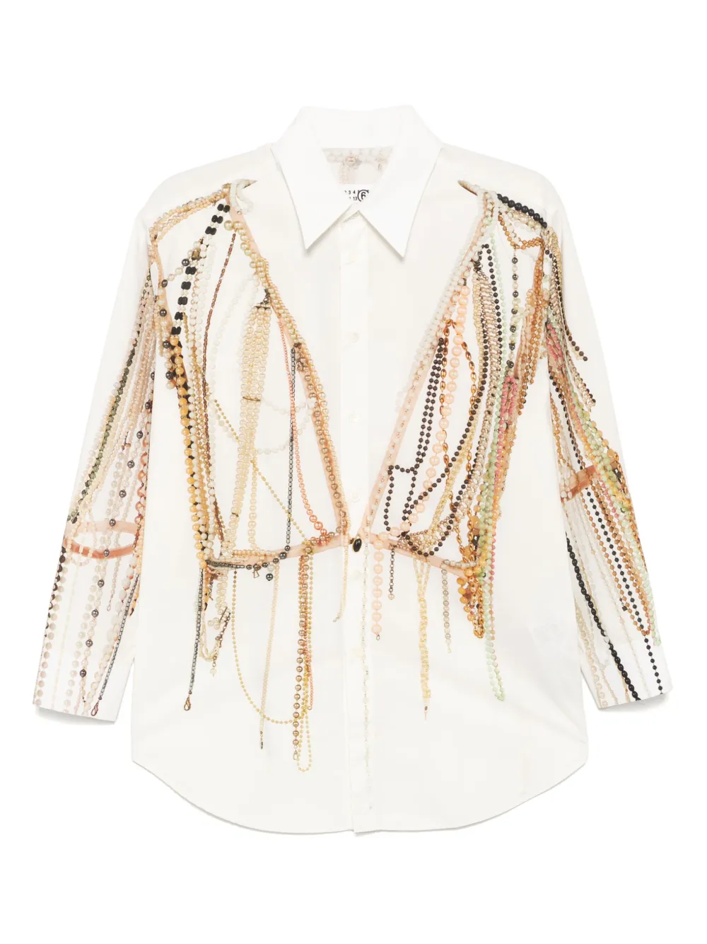 MM6 Maison Margiela ロングスリーブ シャツ - ホワイト MM6 Maison Margiela ロングスリーブ シャツ - ホワイト
