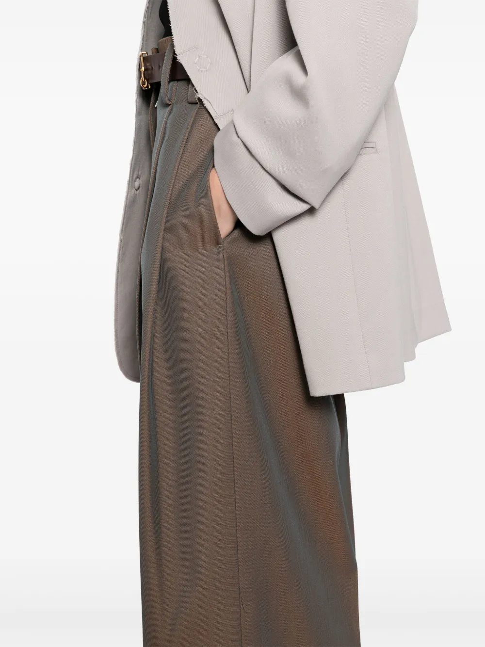 Jil Sander Broek met wijde pijpen Bruin