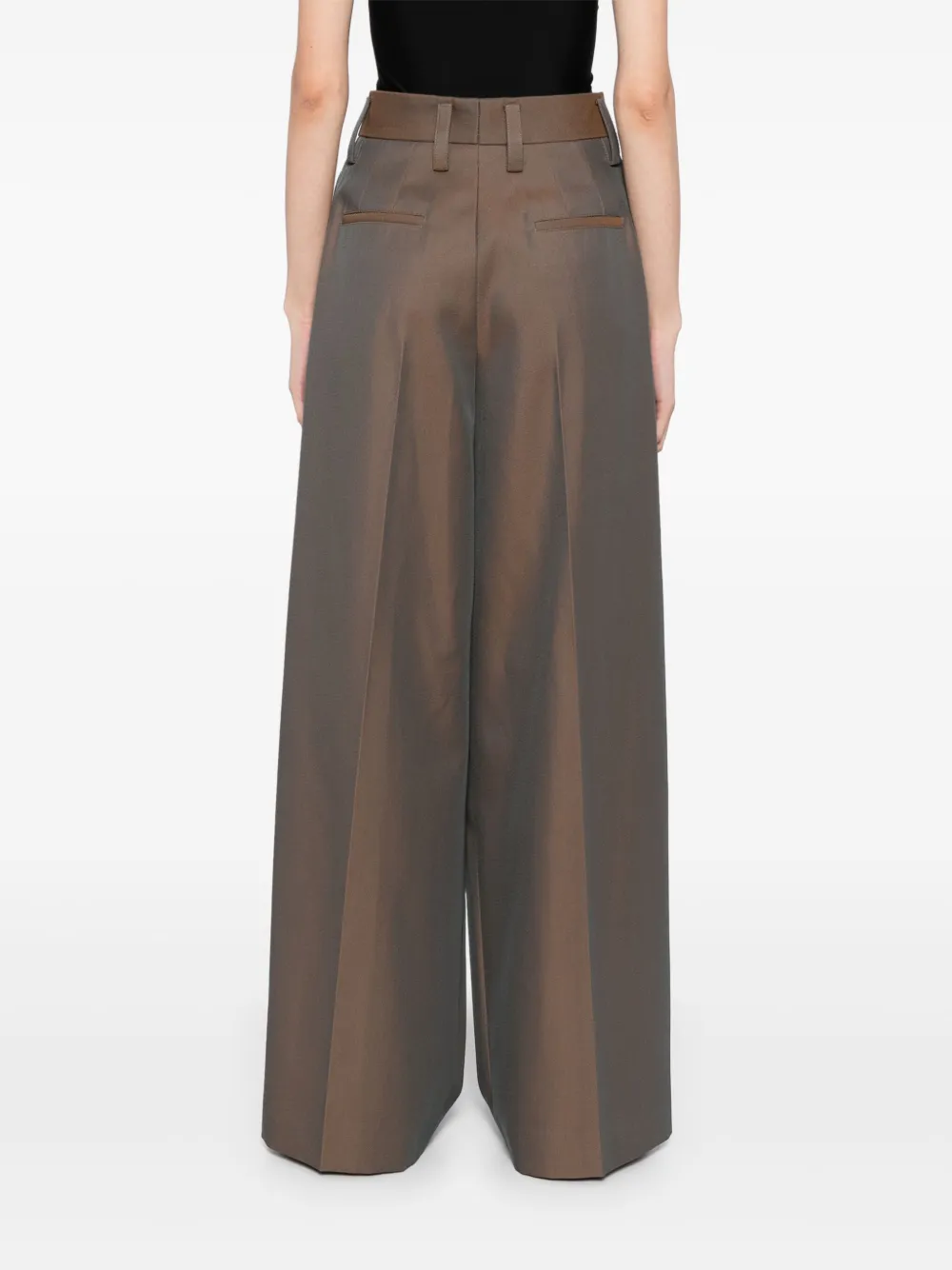 Jil Sander Broek met wijde pijpen Bruin