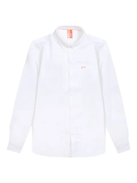 Sun68 embroidered-pocket long-sleeve shirt