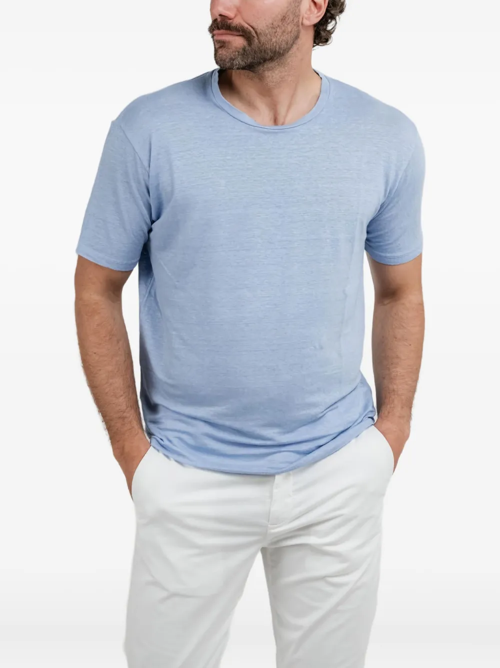 Daniele Fiesoli short-sleeve linen T-shirt | Blue | Image 1