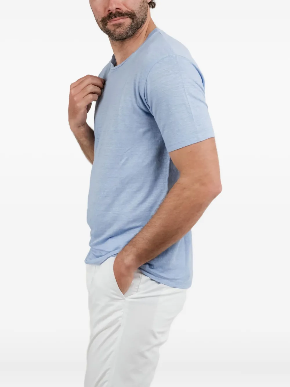 Daniele Fiesoli Short-sleeve Linen T-shirt In Blue
