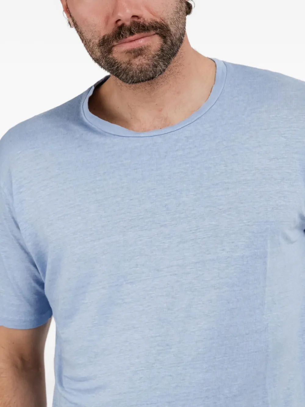 Daniele Fiesoli Short-sleeve Linen T-shirt In Blue