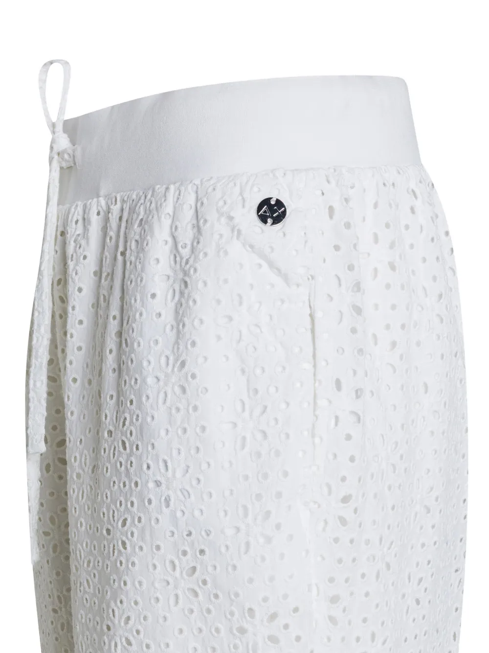 Sun68 Broek met geborduurde ringlets - Wit