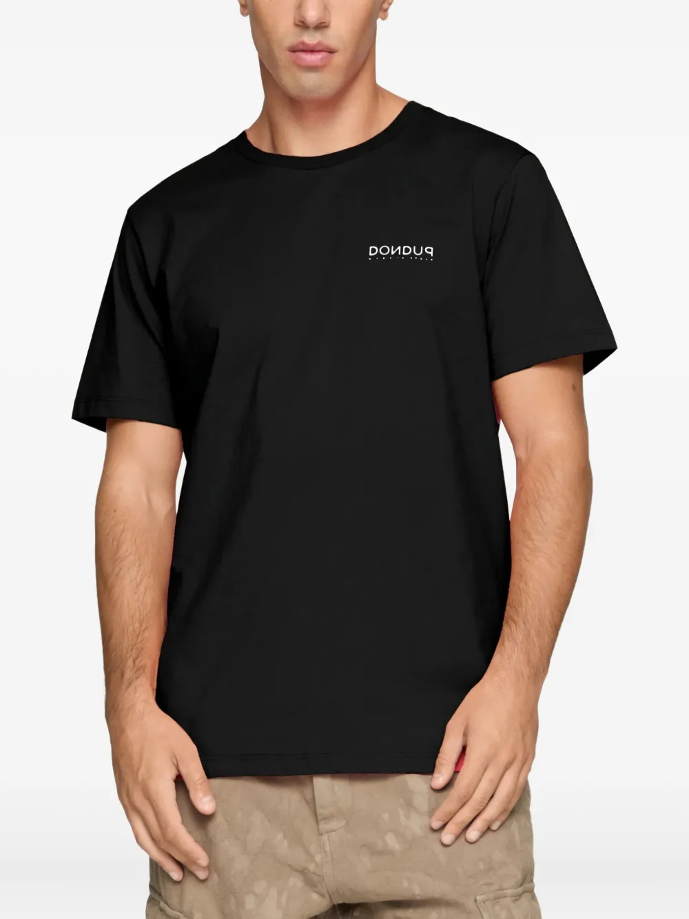 DONDUP T-shirt met geborduurd logo Zwart