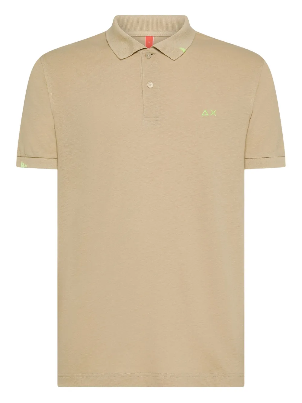 Sun68 logo-embroidered short-sleeve polo shirt Beige