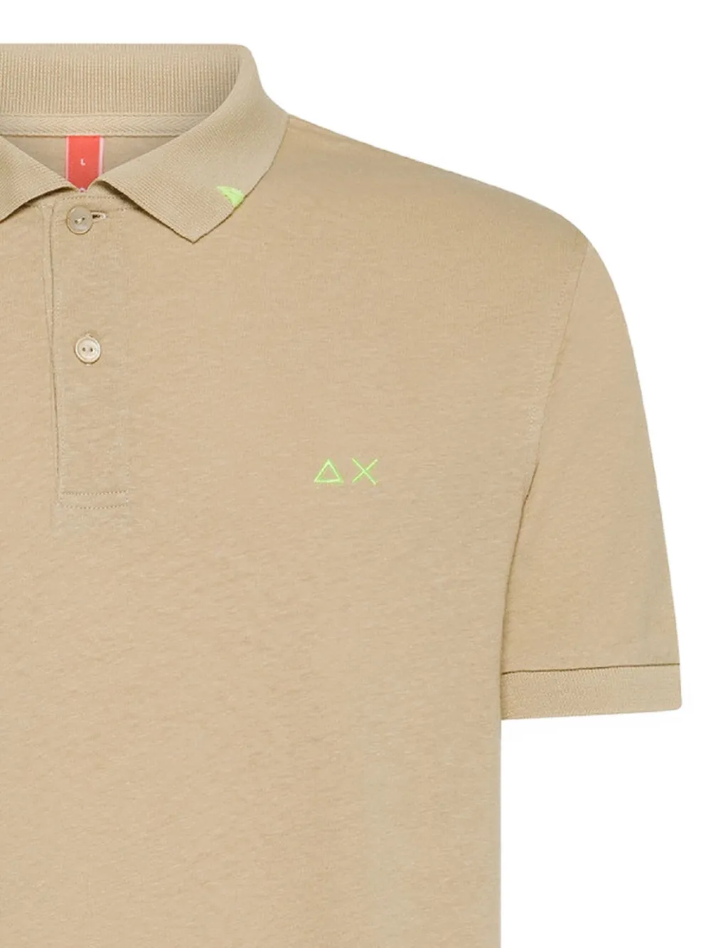 Sun68 logo-embroidered short-sleeve polo shirt - Beige